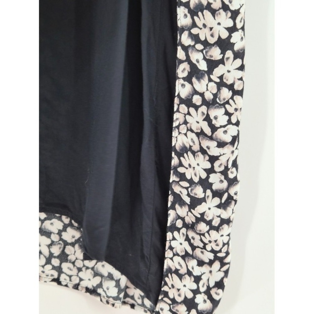Abercrombie & Fitch Black Floral Midi Slip Dress S Viscose Side Slit Date Night - Picture 10 of 14